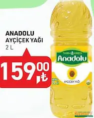 TARIM KREDİ ANADOLU AYÇİÇEK YAĞI 2 L indirimli fiyat TARIM KREDİ ANADOLU AYÇİÇEK YAĞI 2 L fiyat ve kampanya bilgisi